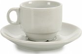 kop en schotel 240 ml porselein wit 24-delig