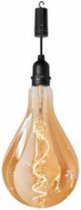 lamp IP44-Raindrop 28,5 cm glas zwart/transparant