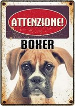 waakbord Boxer 21 x 14,8 cm bruin staal (it)