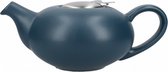 theepot Pebble 900 ml keramiek/RVS donkerblauw