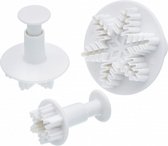 uitsteekvormen sneeuwvlok 25-40-55 mm wit 3 stuks