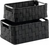 mand Porto 28 x 17 x 12 cm zwart 2 stuks