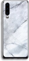 Case Company® - Huawei P30 hoesje - Witte marmer - Soft Cover Telefoonhoesje - Bescherming aan alle Kanten en Schermrand