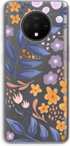 Case Company® - OnePlus 7T hoesje - Flowers with blue leaves - Soft Cover Telefoonhoesje - Bescherming aan alle Kanten en Schermrand