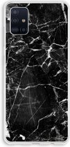 Case Company® - Samsung Galaxy A51 4G hoesje - Zwart Marmer - Soft Cover Telefoonhoesje - Bescherming aan alle Kanten en Schermrand