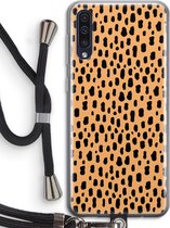 Case Company® - Samsung Galaxy A50 hoesje met Koord - Panter - Telefoonhoesje met Zwart Koord - Bescherming aan alle Kanten en Over de Schermrand