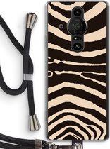 Case Company® - Sony Xperia Pro-I hoesje met Koord - Arizona Zebra - Telefoonhoesje met Zwart Koord - Bescherming aan alle Kanten en Over de Schermrand