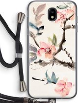 Case Company® - Samsung Galaxy J5 (2017) hoesje met Koord - Japanse bloemen - Soft Case - Bescherming aan alle Kanten - Zijkanten Transparent - Bescherming Over de Schermrand - Back Cover - C