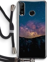 Case Company® - Huawei P30 Lite hoesje met Koord - Travel to space - Telefoonhoesje met Zwart Koord - Bescherming aan alle Kanten en Over de Schermrand