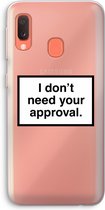 Case Company® - Samsung Galaxy A20e hoesje - Don't need approval - Soft Cover Telefoonhoesje - Bescherming aan alle Kanten en Schermrand