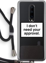 Case Company® - OnePlus 7 Pro hoesje met Koord - Don't need approval - Telefoonhoesje met Zwart Koord - Bescherming aan alle Kanten en Over de Schermrand