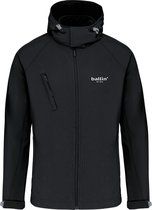 Heren Outdoorjas met Ballin Est. 2013 Softshell Hooded Jas Print - Zwart - Maat 3XL