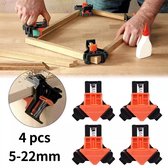 Ensemble de 4 pinces d'angle - Pinces d'angle - Pince à bois d'angle - Pinces à colle - Pince d'angle pour bois - Pince à colle - Pince d'angle - Fixation d'angle - Pince d'angle - 90 degrés - 4 pièces - Serre-joints