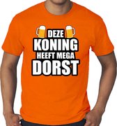 Grote maten Koningsdag t-shirt Deze Koning heeft dorst - oranje - heren - koningsdag outfit / kleding XXXL