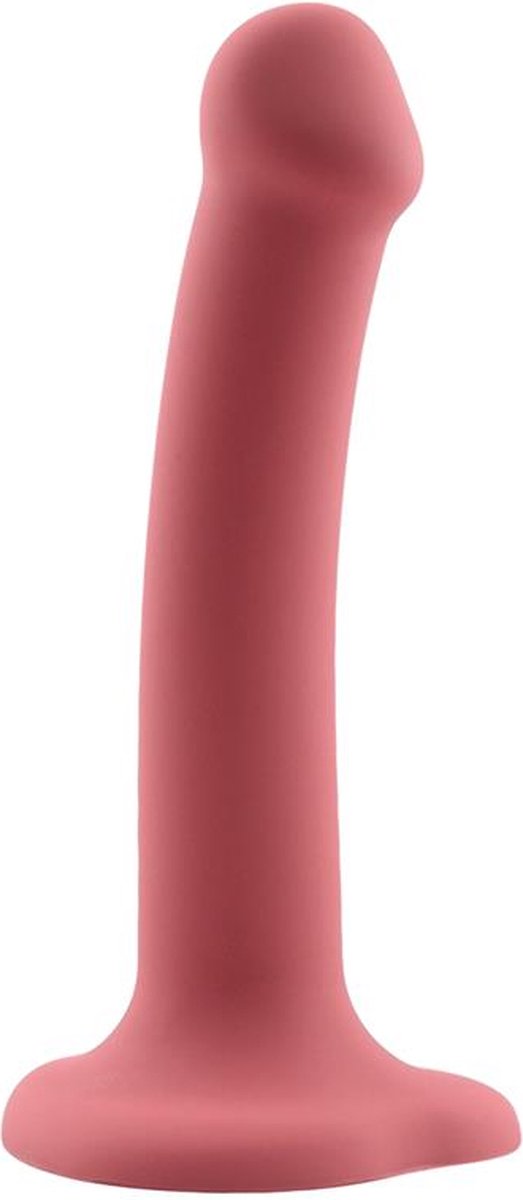 Goedkoopste ACTION flexibele dildo maat S - 16.5 cm - rood - zuignap - strap-on