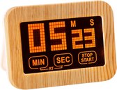 Magnetische kookwekker met alarm en touchscreen - digitale timer - hout