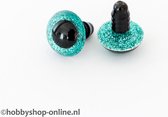 Veiligheidsogen sparkle 12 mm aqua 1 paar