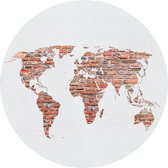 Sanders & Sanders zelfklevende behangcirkel wereldkaart roest bruin, grijs en wit - 601117 - Ø 70 cm
