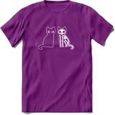 Cat Scan - Katten T-Shirt Kleding Cadeau | Dames - Heren - Unisex | Kat / Dieren shirt | Grappig Verjaardag kado | Tshirt Met Print | - Paars - L