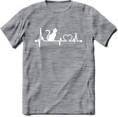Cat Beat - Katten T-Shirt Kleding Cadeau | Dames - Heren - Unisex | Kat / Dieren shirt | Grappig Verjaardag kado | Tshirt Met Print | - Donker Grijs - Gemaleerd - M