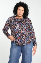 Paprika Dames Shirt in bedrukt, warm tricot. - T-shirt - Maat 48