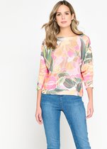 LOLALIZA Trui met bloemenprint - Ecru - Maat S/M