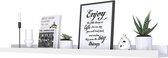SONGMICS wandplank zwevende planken voor fotolijsten en boeken, 110 x 10 cm, moderne plank wit LWS46WT