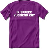 Ik Spreek Vloeiend Kat - Katten T-Shirt Kleding Cadeau | Dames - Heren - Unisex | Kat / Dieren shirt | Grappig Verjaardag kado | Tshirt Met Print | - Paars - S