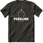 Poeslink! - Katten T-Shirt Kleding Cadeau | Dames - Heren - Unisex | Kat / Dieren shirt | Grappig Verjaardag kado | Tshirt Met Print | - Donker Grijs - 3XL