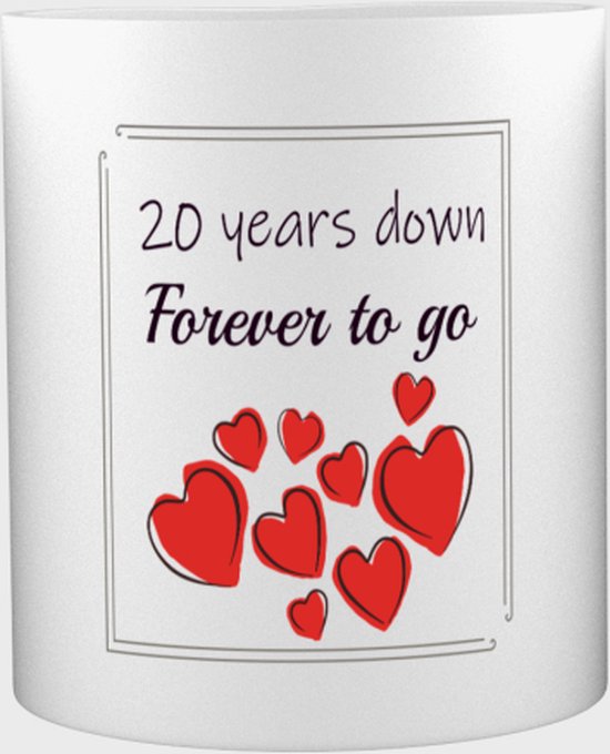 Akyol - 20 jaar relatie jubileum cadeau - Getrouwd mok - Mok met opdruk - 20 jaar relatie cadeau - 20 jaar samen - Cadeau Liefde - jubileum cadeau relatie - 350 ML inhoud