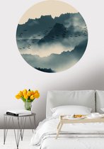Behangcirkel Dampende heuvels | ⌀ 155 cm | Wandecoratie | Wandcirkel