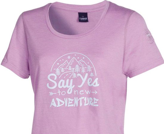 Ivanhoe t-shirt Meja Adventure voor dames - 100% merino wol - Roze - Ivanhoe of Sweden