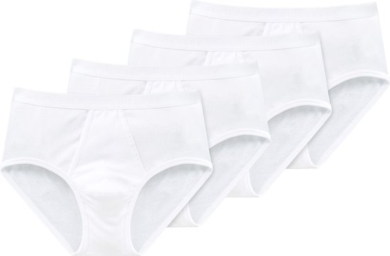 Schiesser Heren sportslip met opening 4 pack Original Classics fijnrib