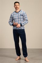 Eskimo heren pyjama velours - Andreas  - L   - Blauw