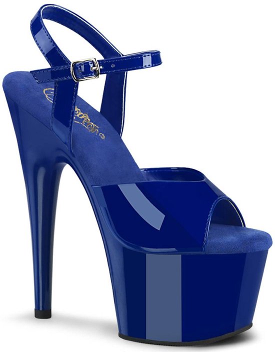 Pleaser - ADORE-709 Sandaal met enkelband, Paaldans schoenen - US 6 - 36 Shoes - Blauw