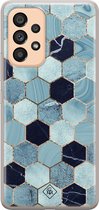 Casimoda® hoesje - Geschikt voor Samsung A53 - Blue Cubes - Backcover - Siliconen/TPU - Blauw