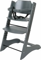Chaise haute FreeOn Lunch - Chaise haute en bois - Chaise de salle à manger pour enfants - Grijs