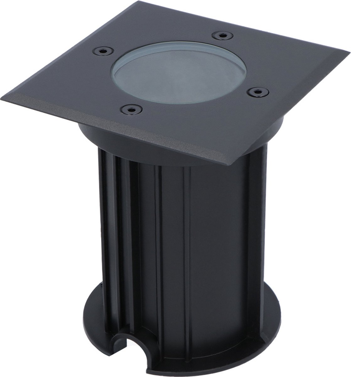 HOFTRONIC - Ramsay LED Grondspot Zwart - GU10 Fitting - Vierkant Aluminium - 5 Watt 400 Lumen - IP67 Waterdicht - 3 jaar garantie - Inbouwdiepte: 140mm, Inbouwdiameter: 103mm - Tuinspots, Padverlichting en Opritverlichting