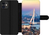 Étui pour téléphone iPhone 11 Bookcase - Rotterdam - Skyline - Sunset - Avec compartiments - Étui portefeuille avec fermeture magnétique