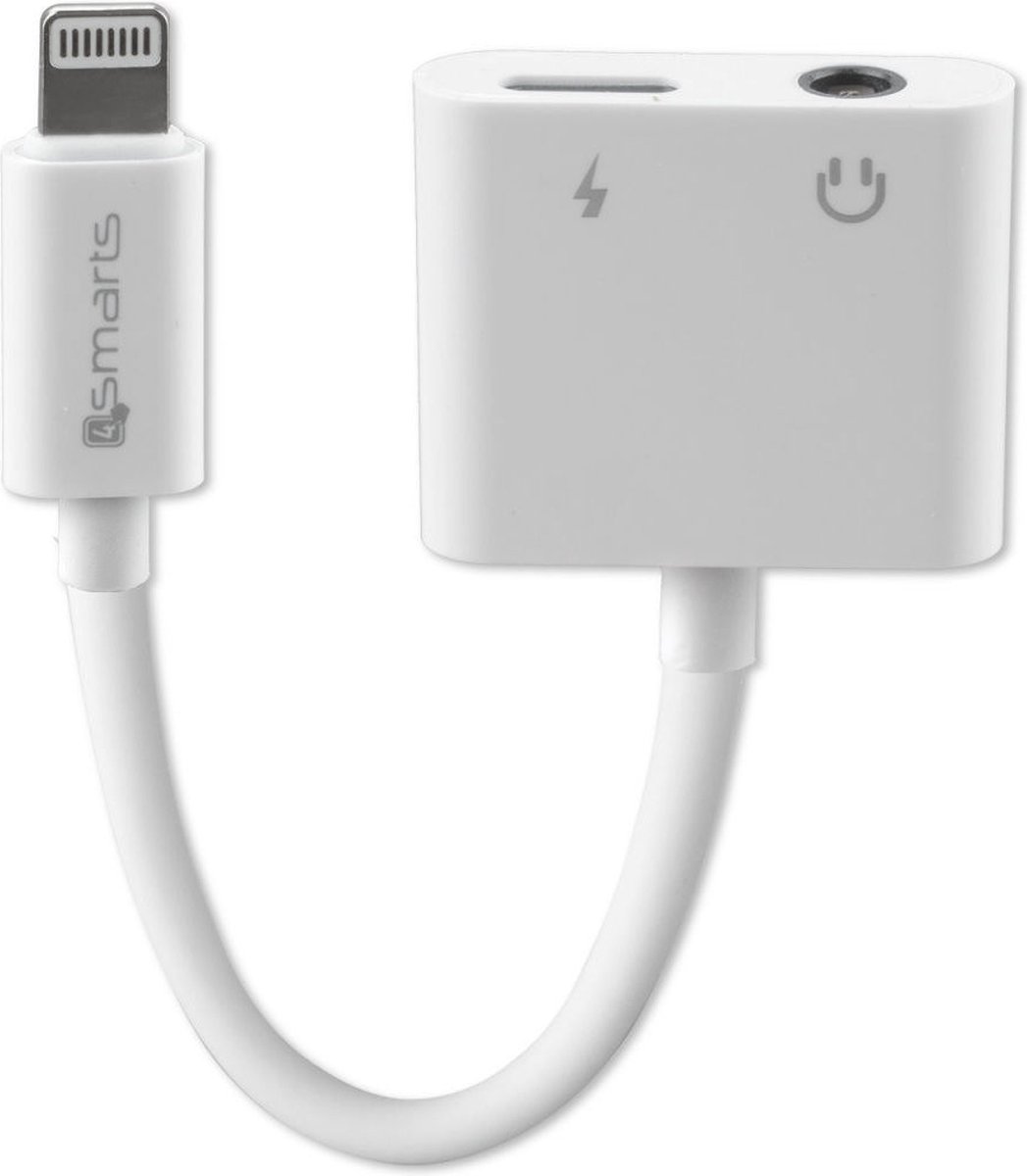 4smarts Lighting Splitter naar Lightning en 3.5mm Jack Aux Geschikt voor Apple, iPhone en iPad