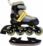 skates 2-in-1 Slide junior polypropyleen zwart/geel mt 30/33