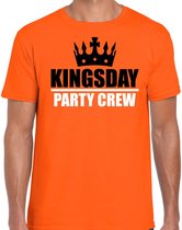 Koningsdag t-shirt Kingsday party crew - oranje - heren - koningsdag outfit / kleding / shirt M