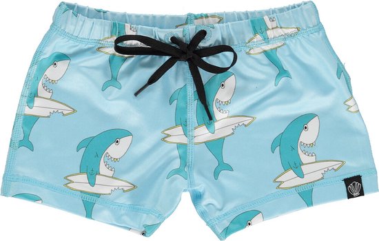 Beach & Bandits - UV-zwemshorts voor kinderen - Shark Dude - Blauw - maat 80-86cm