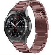 Stalen Smartwatch bandje - Geschikt voor Strap-it Samsung Galaxy Watch 46mm stalen band - brons-goud - Strap-it Horlogeband / Polsband / Armband