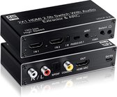 NÖRDIC SGM-157 HDMI switch 2 naar 1 - SPDIF, Coax, 3.5mm - 4K 60hz - Zwart