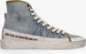 Yellow cab | Vulcan women 3-d recycled jeans mid lace up sneaker - off white d | Maat: 40