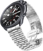 Strap-it bandje staal Presidential zilver + toolkit - geschikt voor Samsung Galaxy Watch 3 45mm / Galaxy Watch 1 46mm / Gear S3