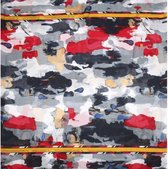 sjaal Camo dames 90 x 90 cm polyester rood/grijs