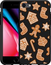 iPhone SE 2020 Hoesje Zwart Christmas Cookies - Designed by Cazy