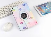 P.C.K. Hoesje/Boekhoesje/Bookcover/Bookcase/Book draaibaar Voetsporen print geschikt voor Apple iPad AIR 10.9 (2022)  MET GLASFOLIE/TEMPERED GLASS